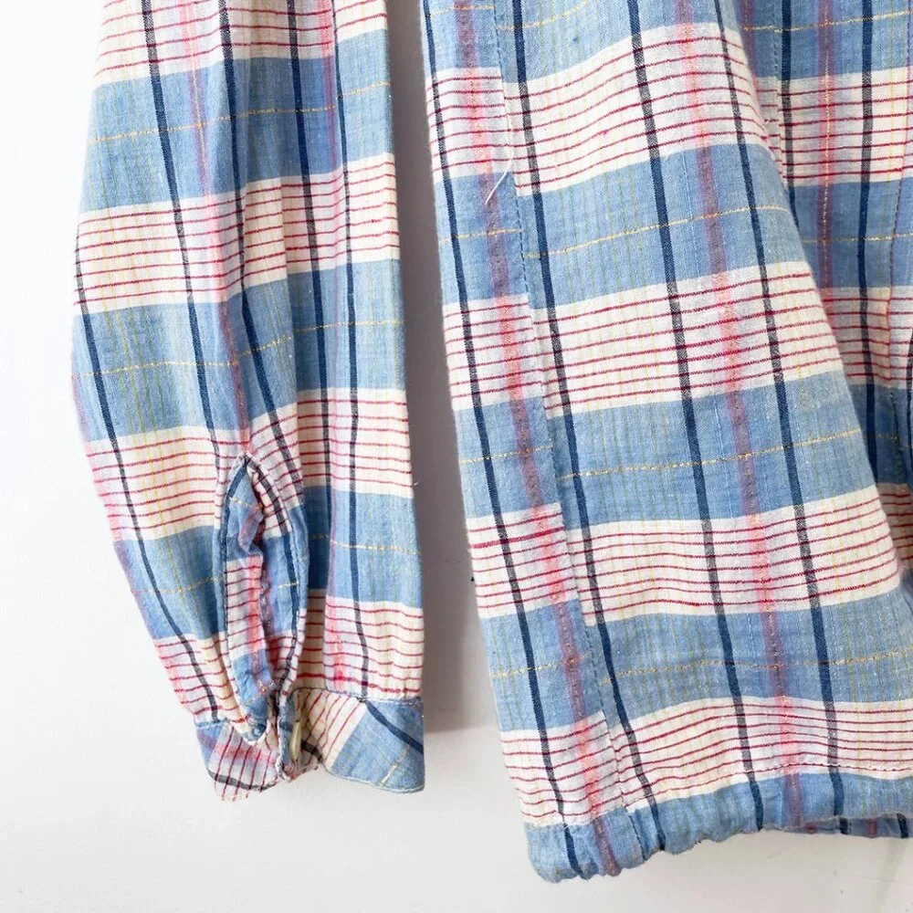 Think Positive Vintage Cotton Gauze Striped Pullover XS/S - Picture 6 of 16
